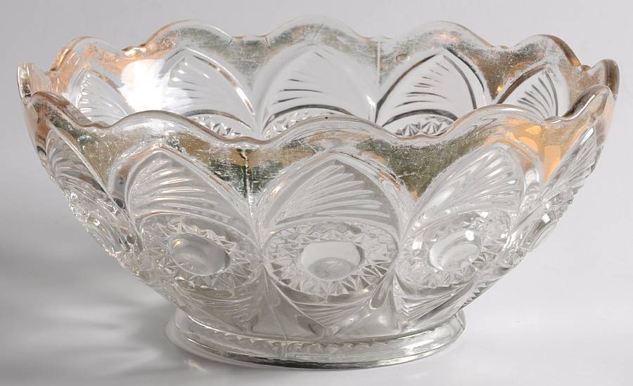 Bulls Eye and Fan Clear Small Fruit Dessert Bowl by US Glass-1