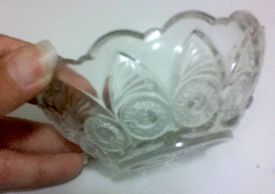 Bulls Eye and Fan Clear Small Fruit Dessert Bowl by US Glass-1
