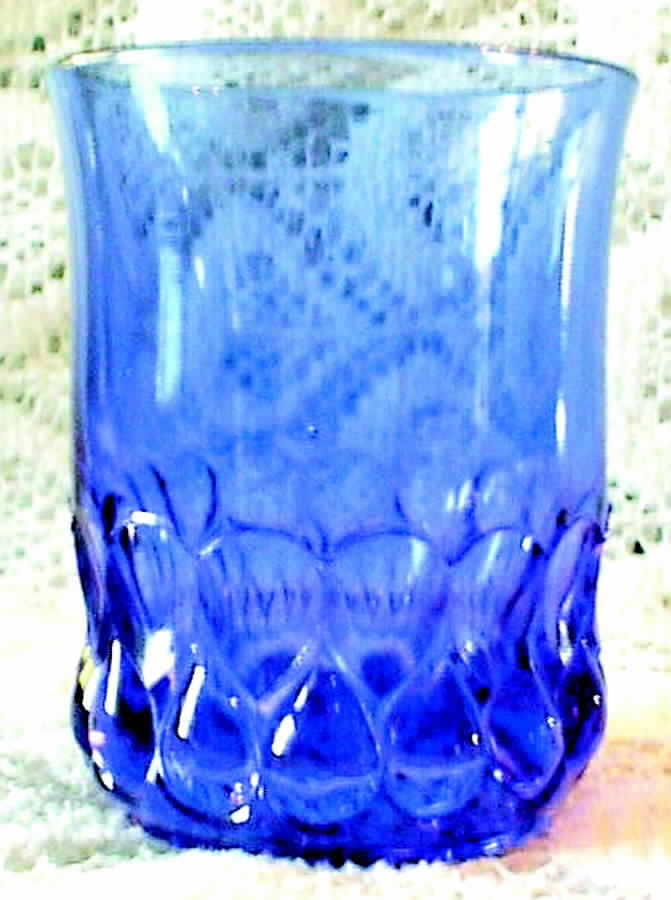 Teardrop and Thumbprint Blue Flat Tumbler by US Glass-1