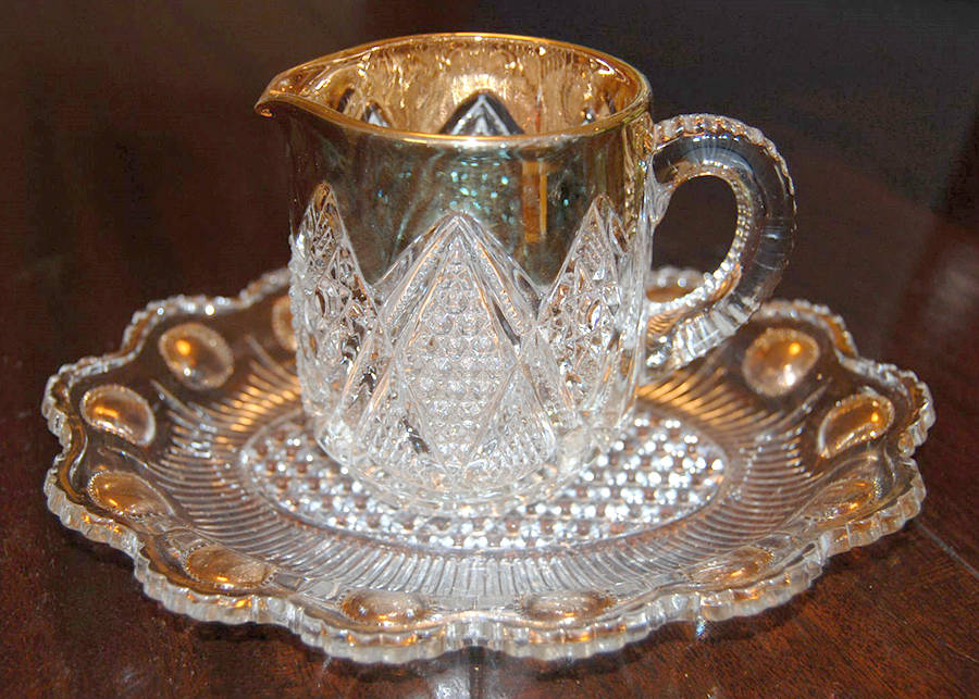Pennsylvania Clear (Gold Trim) Individual Creamer by US Glass-1