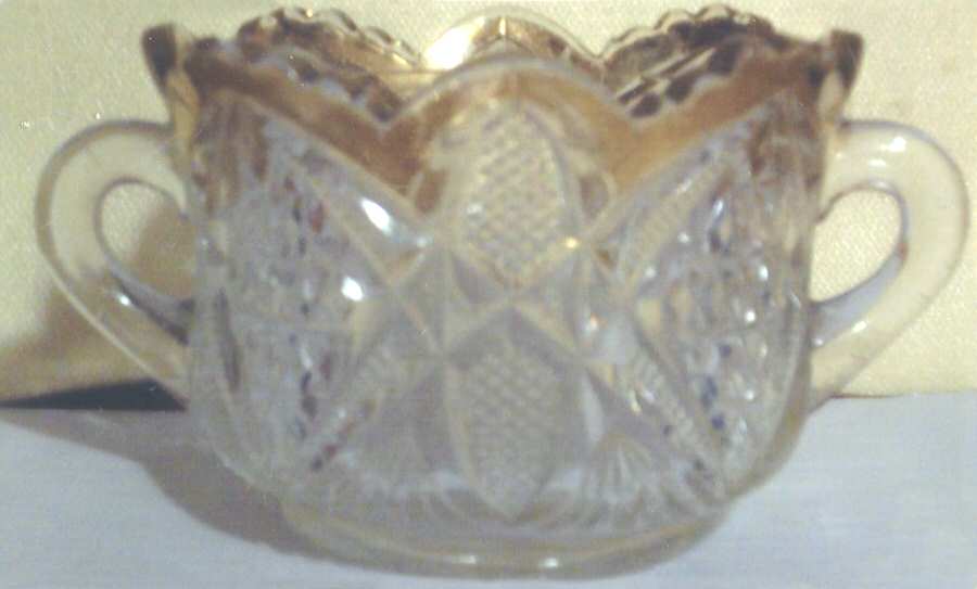 Pennsylvania Clear (Gold Trim) Individual Open Sugar by US Glass-1