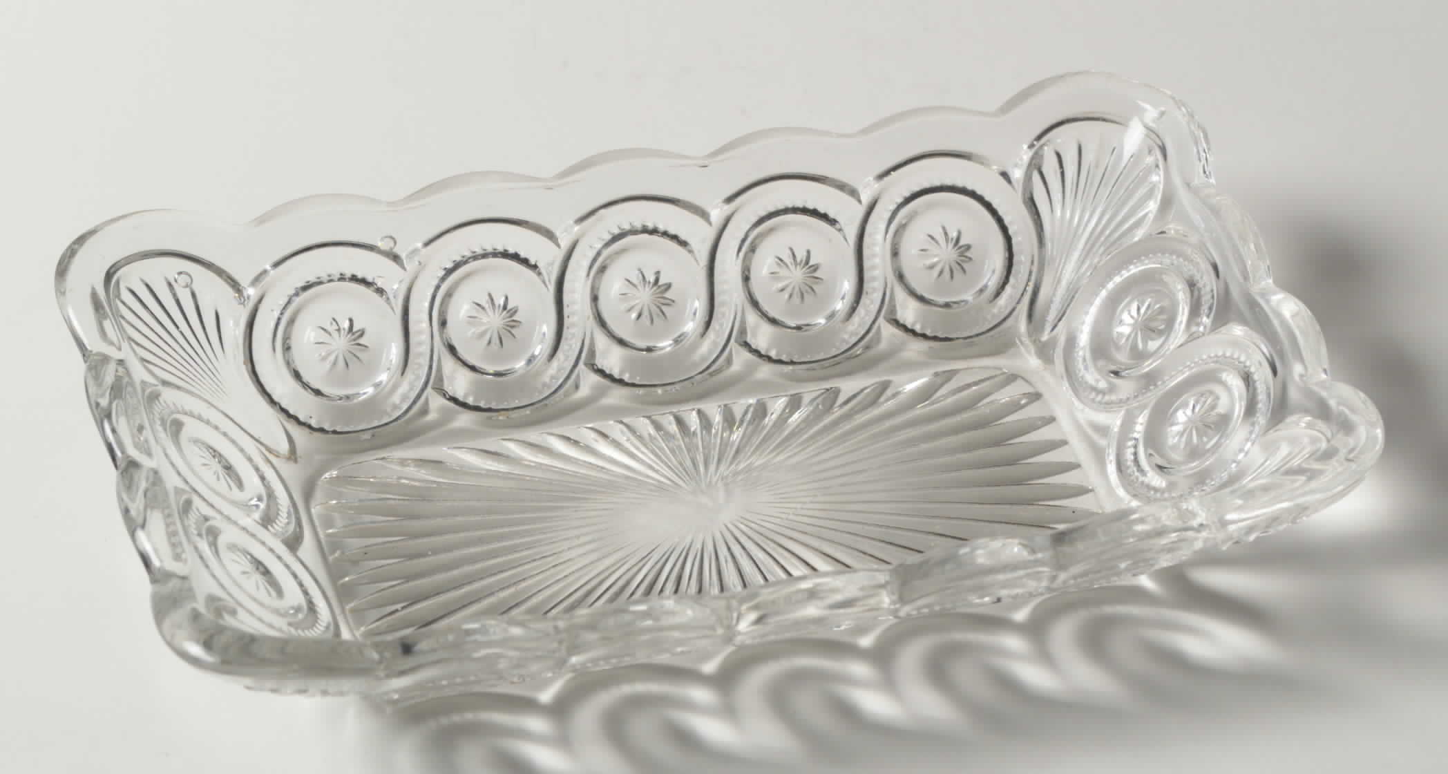 Star in Bull's Eye Clear 10" Rectangular Relish by US Glass-1