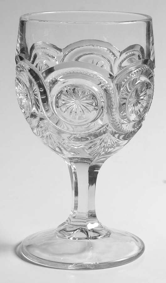 Star in Bull's Eye Clear Water Goblet by US Glass-1