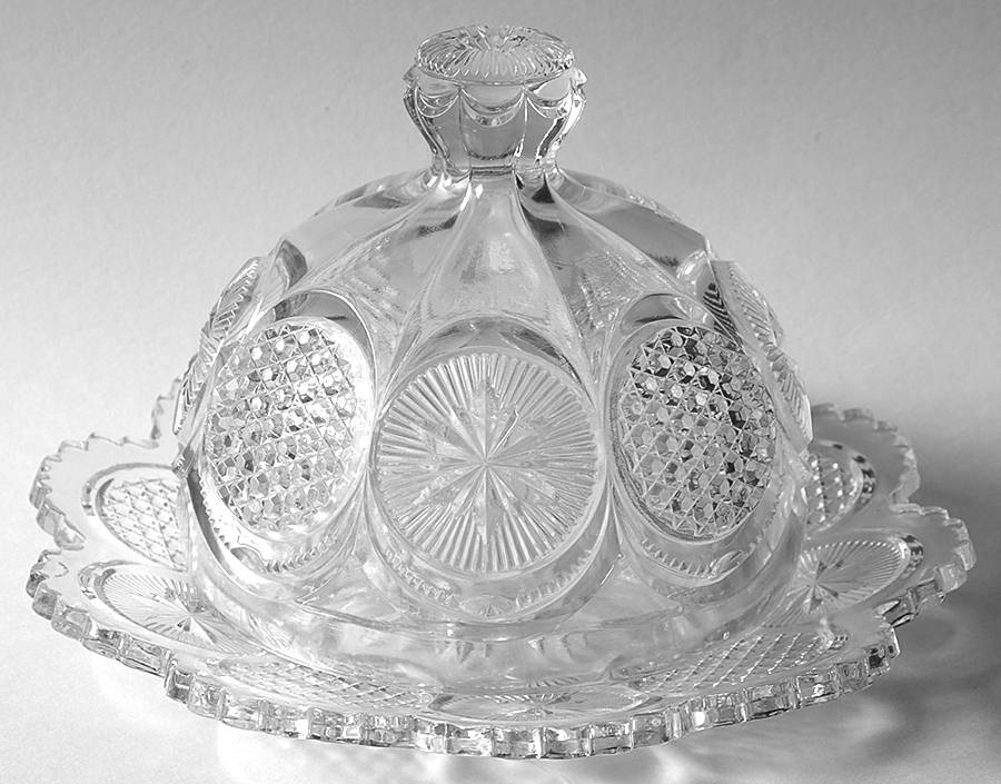 The States Round Covered Butter by US Glass-1
