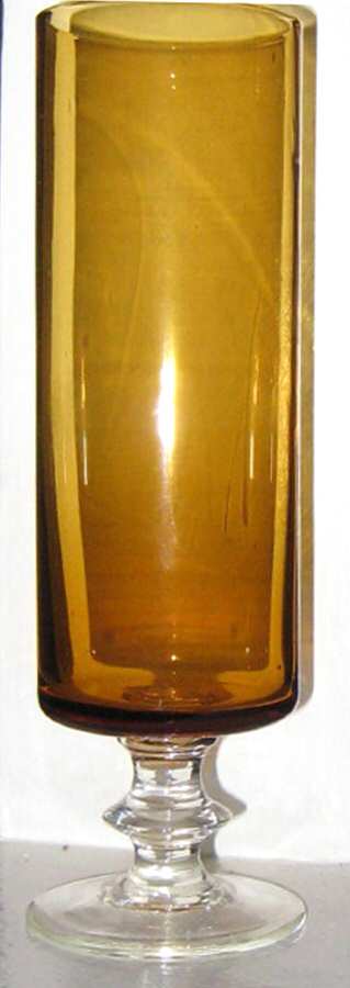 UNK578 Amber Fluted Champagne by Unknown Manufacturer-1