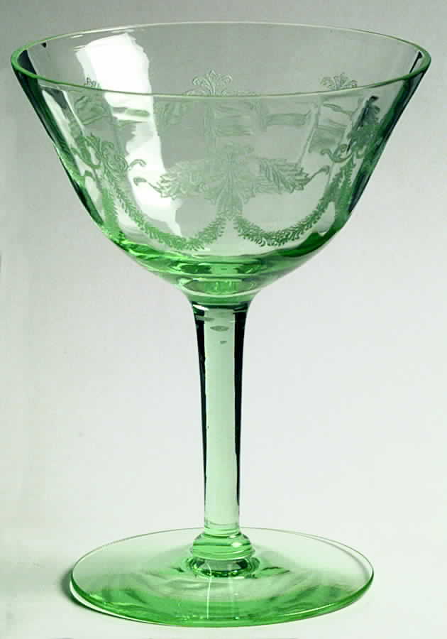 UNK507 Green Champagne/Tall Sherbet by Unknown Manufacturer-1
