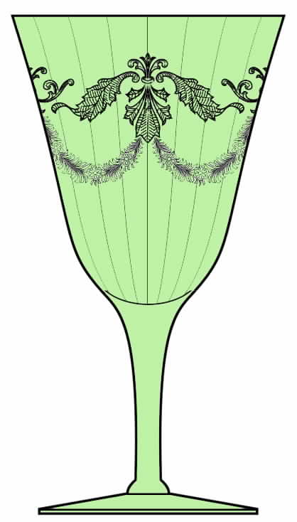 UNK507 Green Water Goblet by Unknown Manufacturer-1