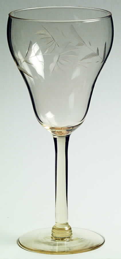 UNK640 Yellow (Topaz) Water Goblet by Unknown Manufacturer-1