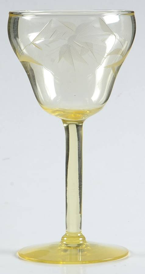 UNK640 Yellow (Topaz) Wine Glass by Unknown Manufacturer-1