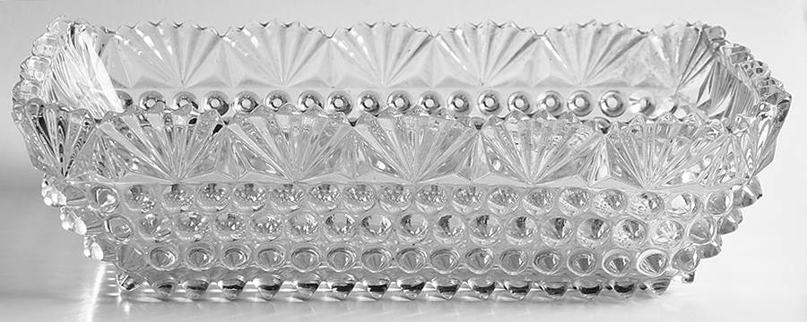 Dewdrop 10" Rectangular Relish by US Glass-1