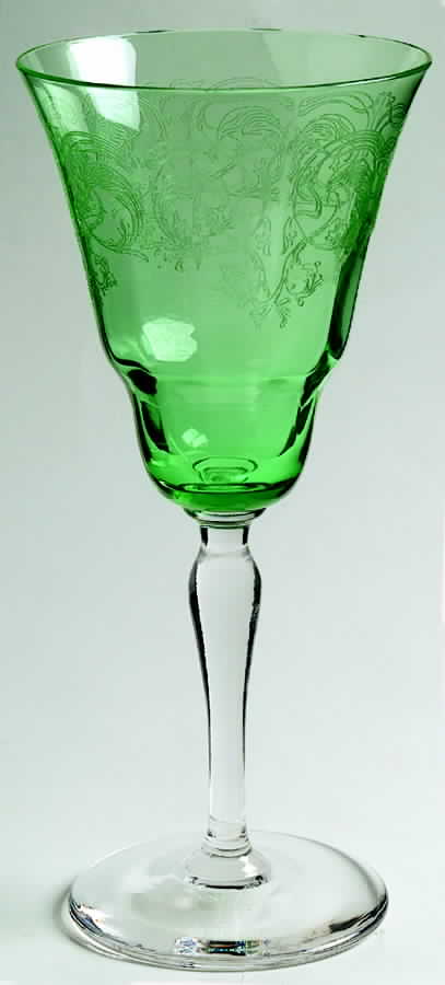 UNK314 Green Bowl Water Goblet by Unknown Manufacturer-1