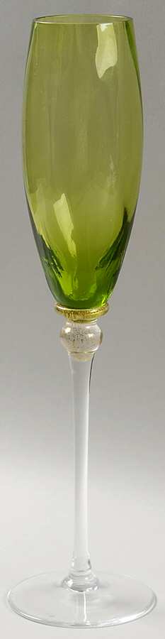 Sienna Crystal (Gold) Olive Green Fluted Champagne by Union Street-1