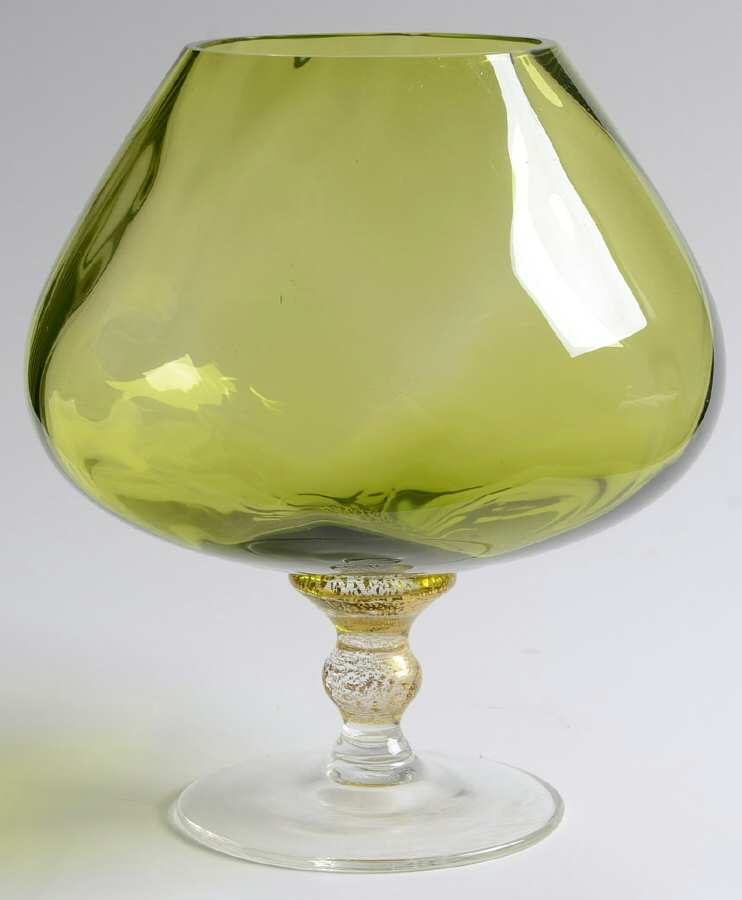 Sienna Crystal (Gold) Olive Green Brandy Glass by Union Street-1