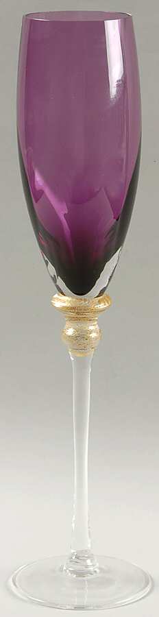 Sienna Crystal (Gold) Amethyst Fluted Champagne by Union Street-1