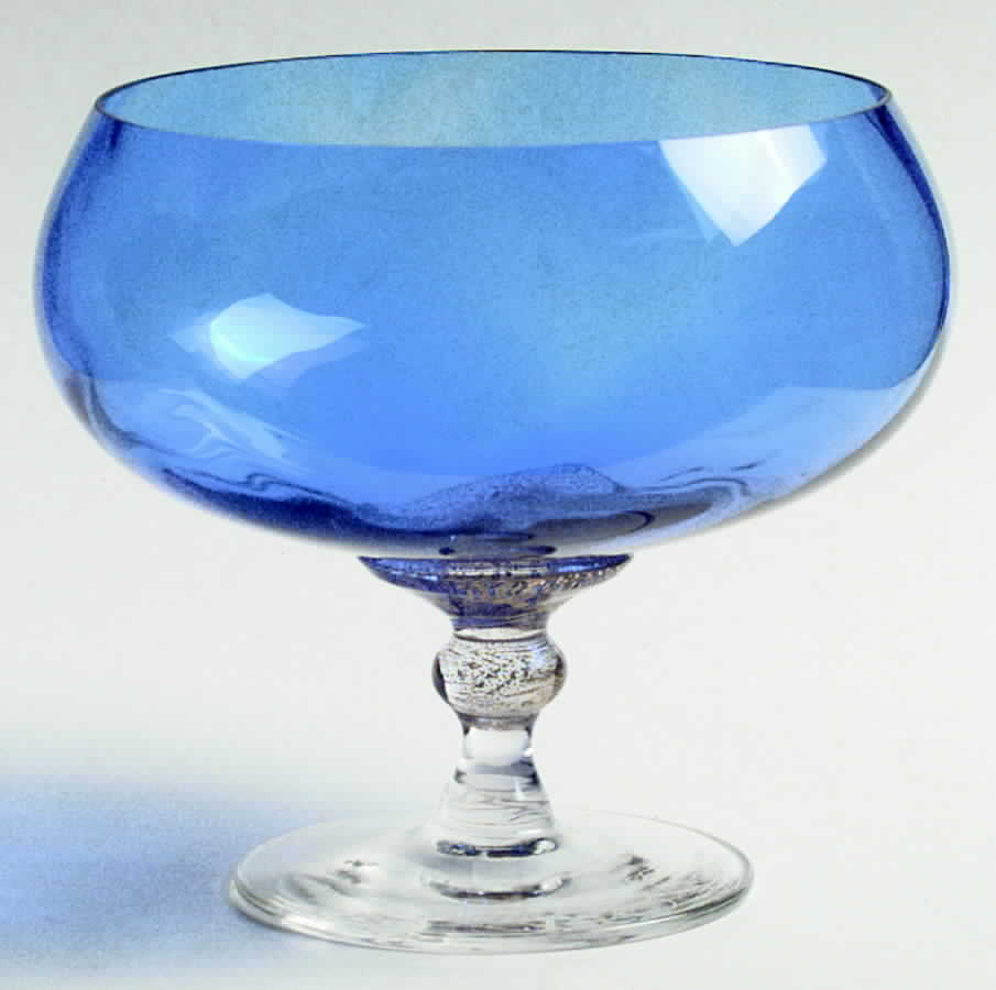 Sienna Crystal (Gold) Cobalt Blue Footed Dessert Bowl by Union Street-1
