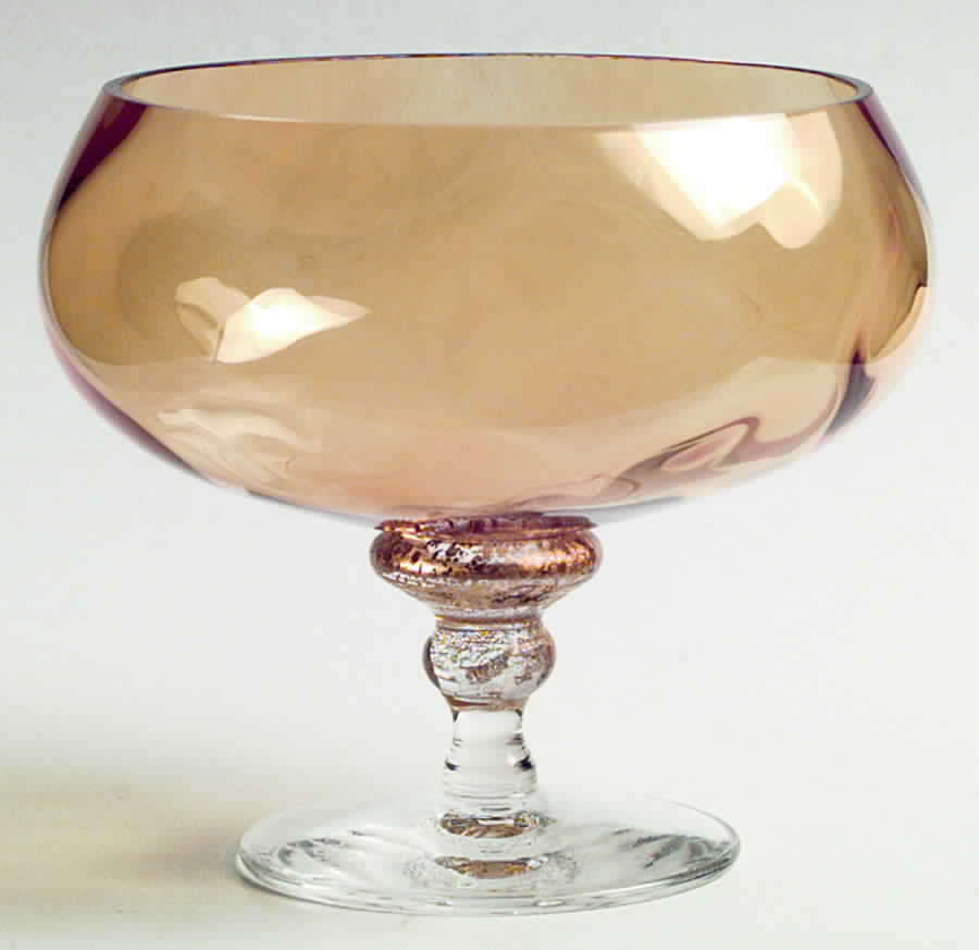 Sienna Crystal (Gold) Amber Footed Dessert Bowl by Union Street-1