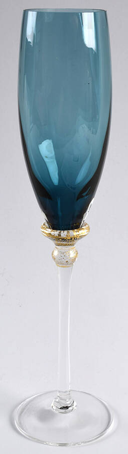Sienna Crystal (Gold) Blue Fluted Champagne by Union Street-1