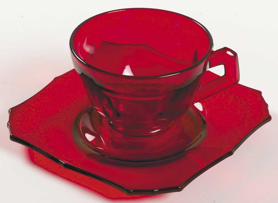 Nada Ruby Cup & Saucer Set by Unknown Manufacturer-1