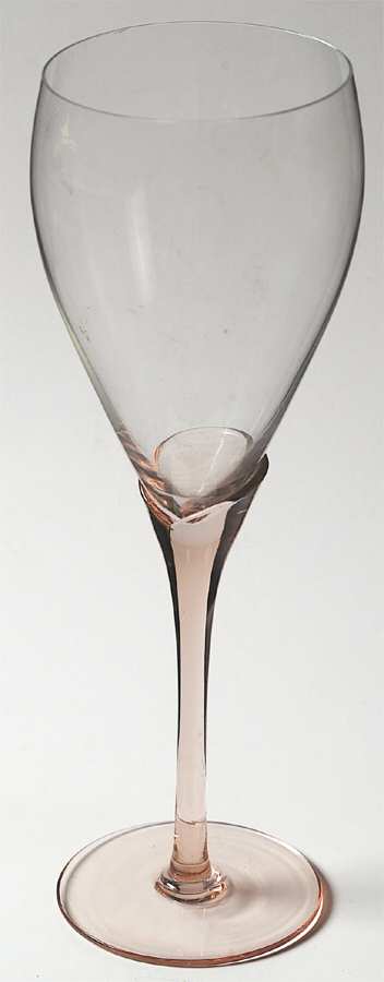 UNK1026 (Pink Stem) Water Goblet by Unknown Manufacturer-1