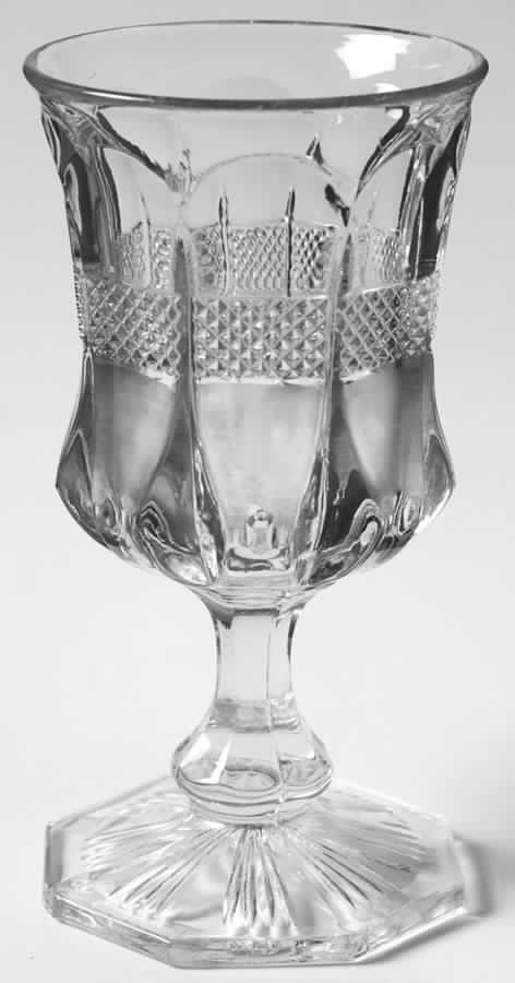 Banded Portland Clear Water Goblet by US Glass-1