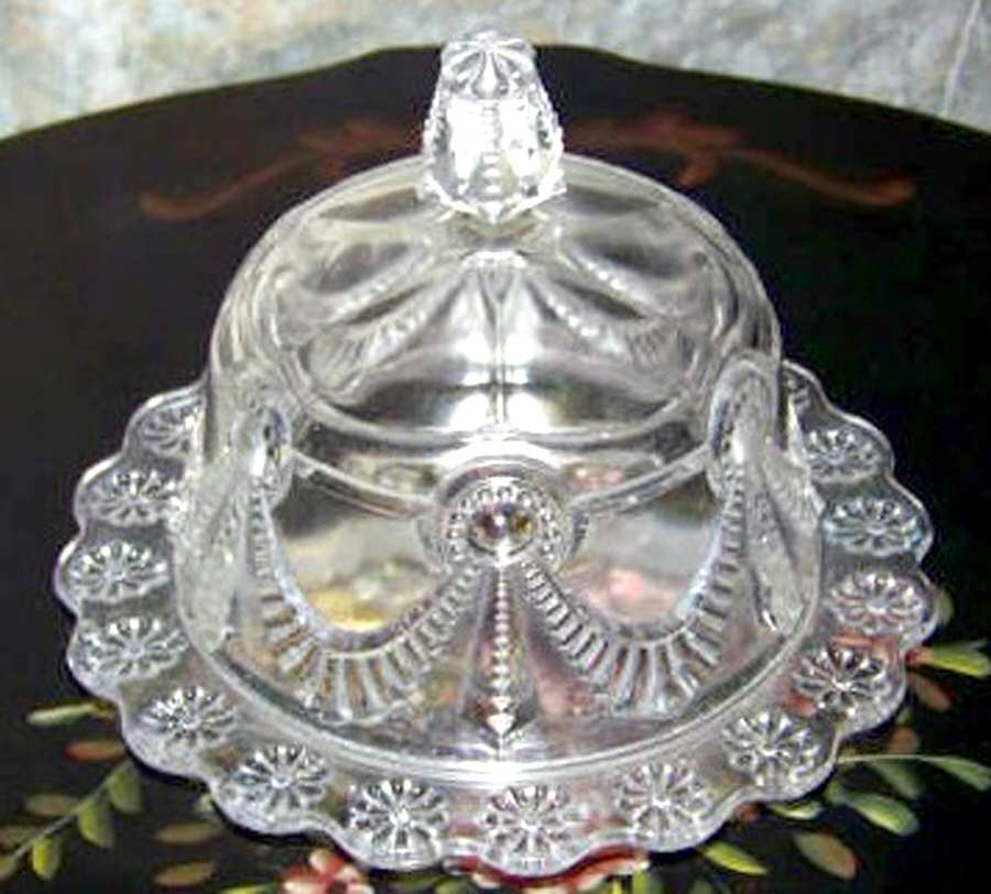 Alabama Round Covered Butter by US Glass-1