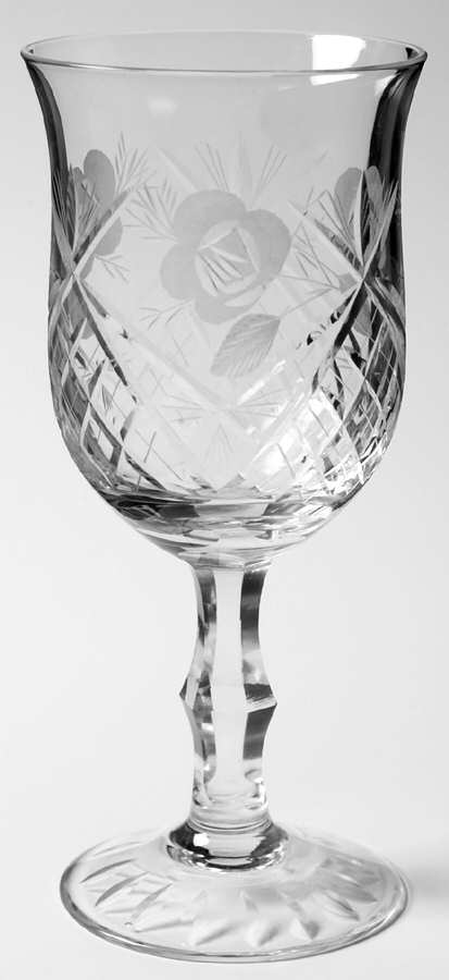 Unk1174 (Starburst Cut Foot) Water Goblet by Unknown Manufacturer-1