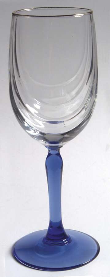 Crystal Blue Water Goblet by Libbey Glass Company-1