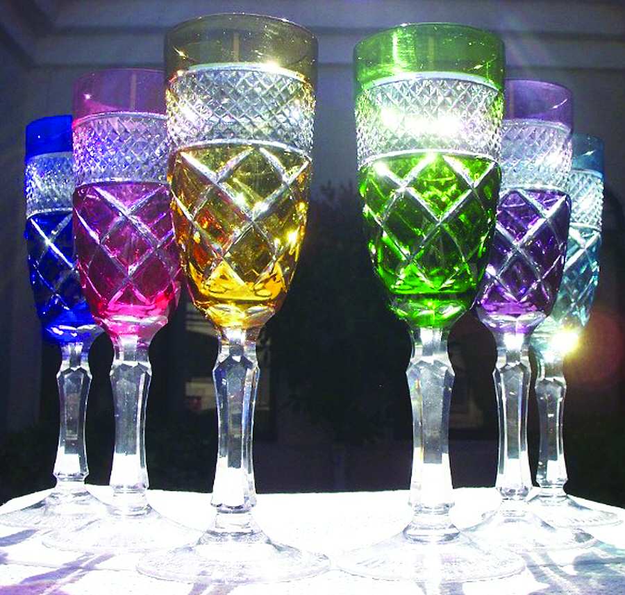 UNK1240 Turquoise Fluted Champagne by Unknown Manufacturer-1