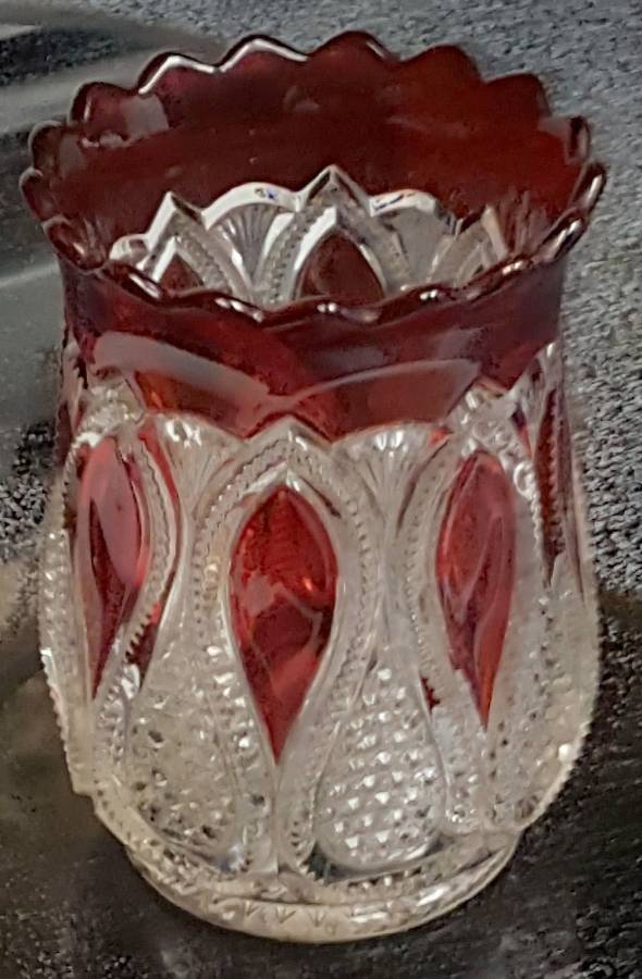 New Jersey Ruby Flash Celery Vase by US Glass-1