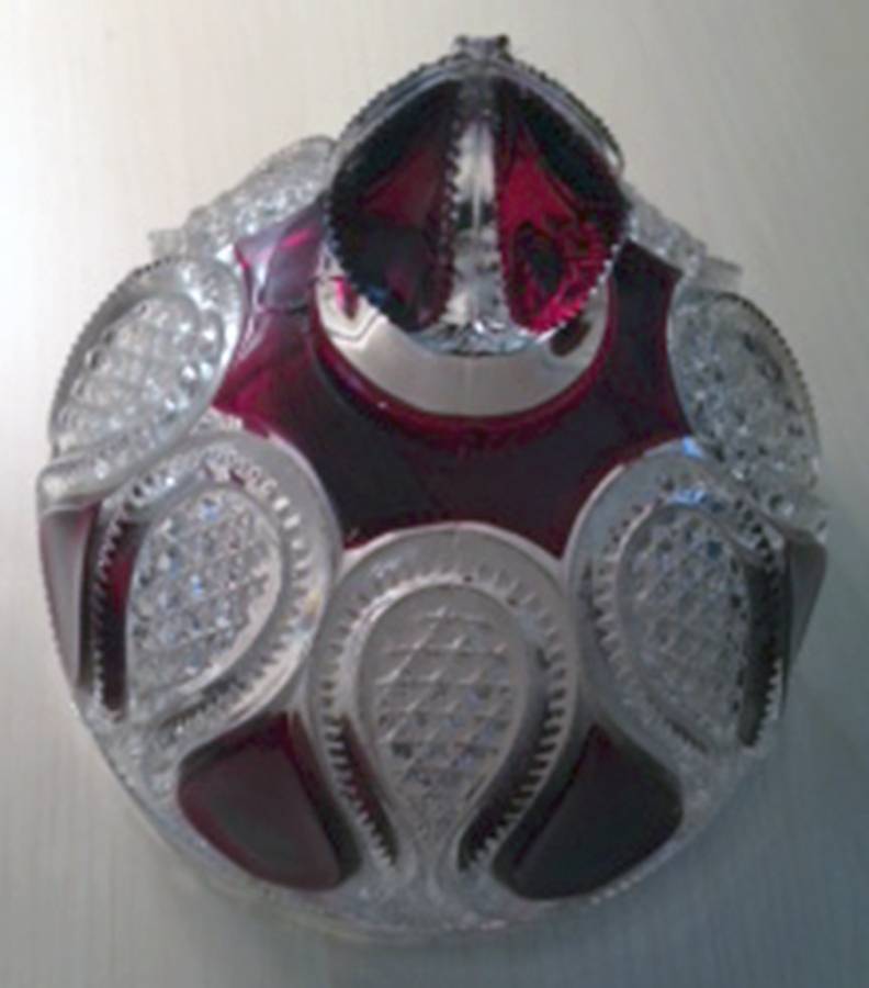 New Jersey Ruby Flash Lid for Round Butter by US Glass-1