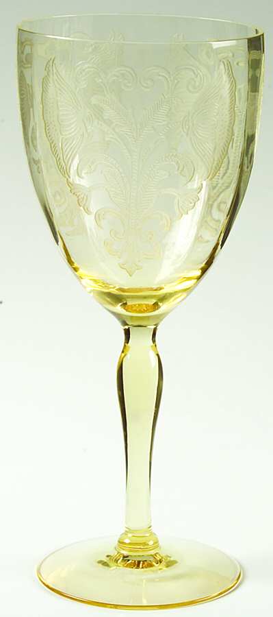 Bellflower Yellow (Stem #66) Water Goblet by Glastonbury - Lotus-1