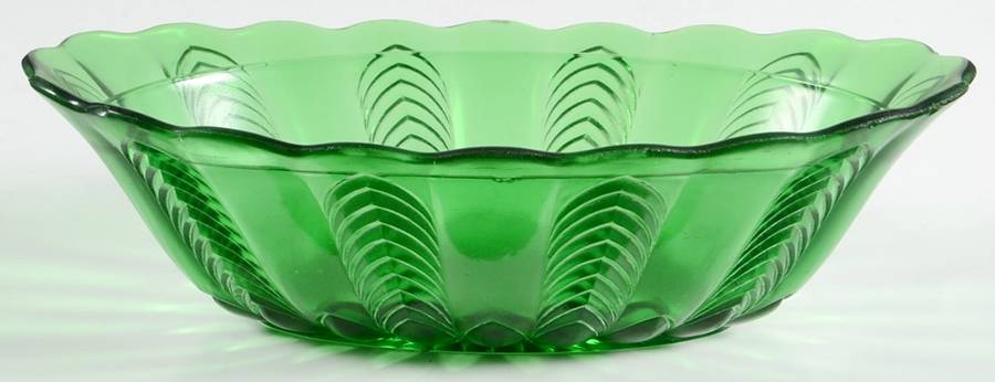 Florida Green 10" Oval Bowl by US Glass-1