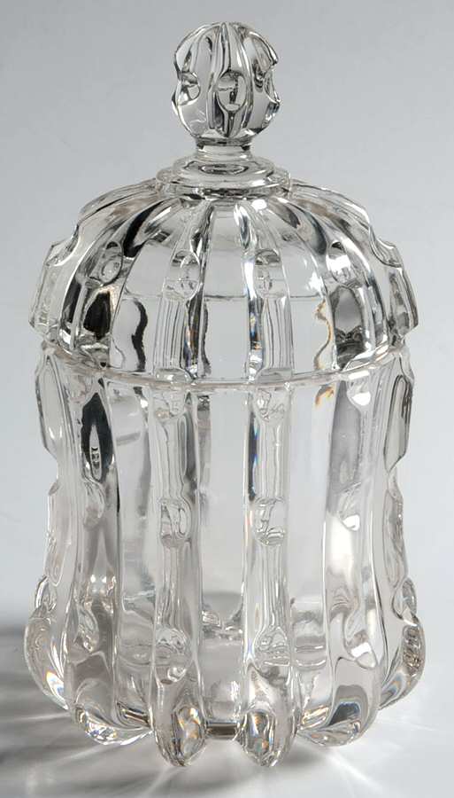 Broken Column Clear Sugar Bowl & Lid by US Glass-1
