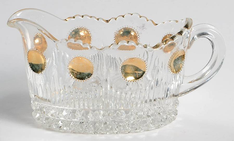 Manhattan Clear (Gold Dots) Mini Creamer by US Glass-1