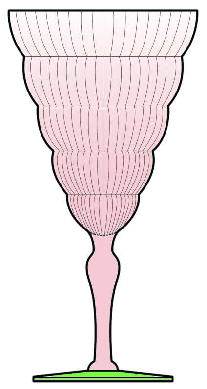 Cambodia Pink and Green Water Goblet by Utility Glass-1