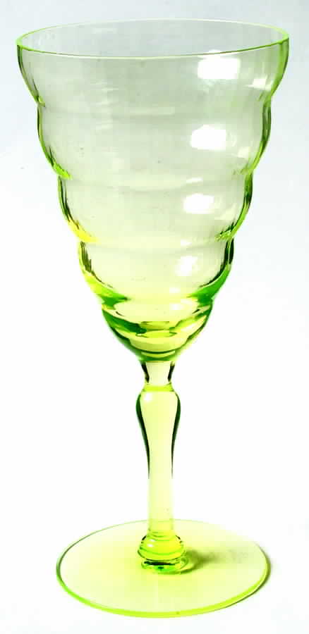Cambodia Vaseline Water Goblet by Utility Glass-1