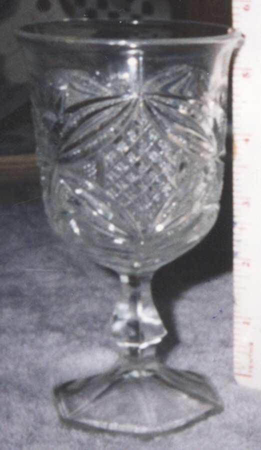 Pattee Cross Clear Water Goblet by US Glass-1