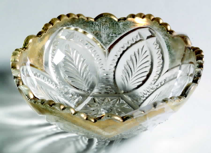 Panelled Palm Small Fruit Dessert Bowl by US Glass-1