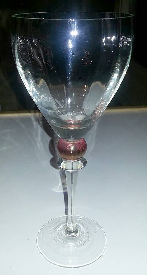 UNK1626 Cranberry Water Goblet by Unknown Manufacturer-1
