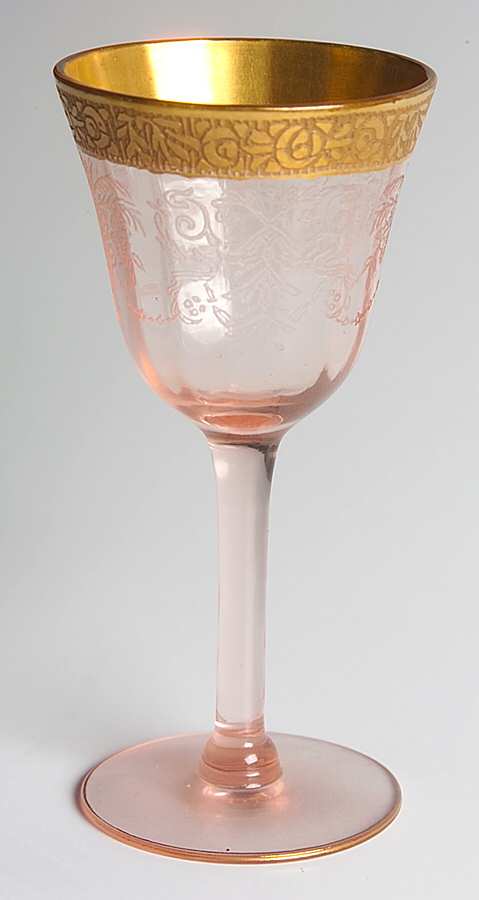 UNK509 Pink Wine Glass by Unknown Manufacturer-1