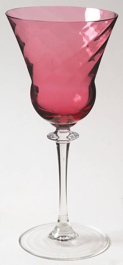 UNK2097 Cranberry Water Goblet by Unknown Manufacturer-1