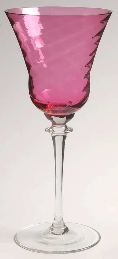 UNK2097 Cranberry Water Goblet by Unknown Manufacturer-1