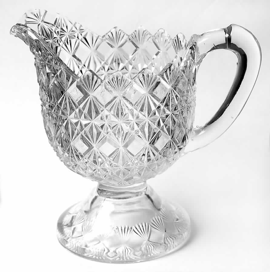 Fine Cut and Block Clear Creamer by US Glass-1