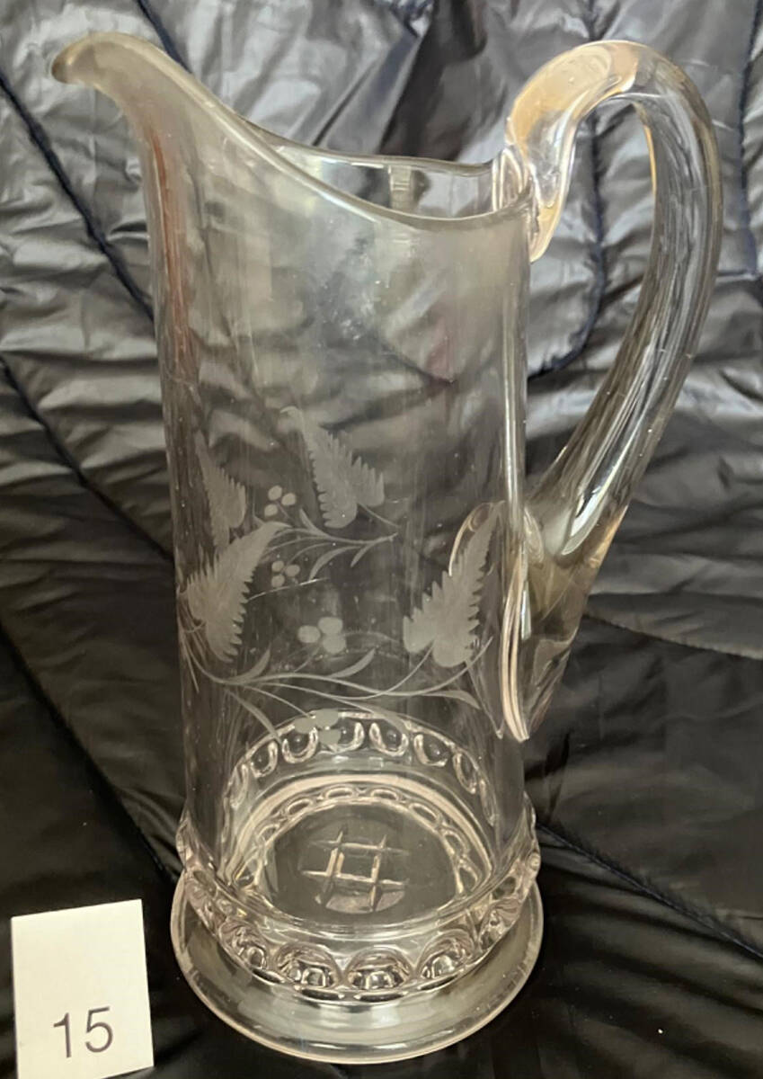 Dakota Cut Fern Berries 28 Oz Pitcher by US Glass-1