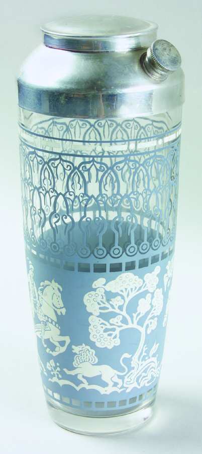 UNK2355 Cocktail Shaker with Metal Lid by Unknown Manufacturer-1