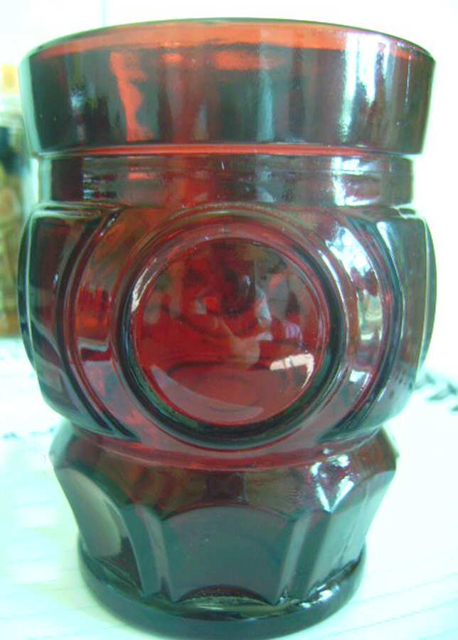 Bullseye-Ruby Flat Tumbler by Wheaton-1