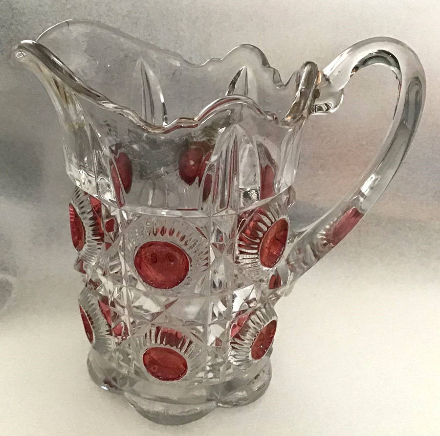 Bull's Eye and Daisy Ruby Flash (No Trim) 40 Oz Pitcher by US Glass-1