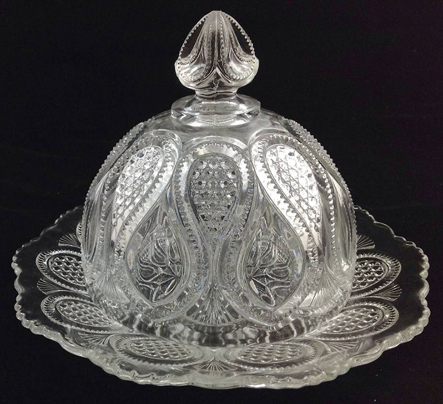 New Jersey Clear Round Covered Butter by US Glass-1