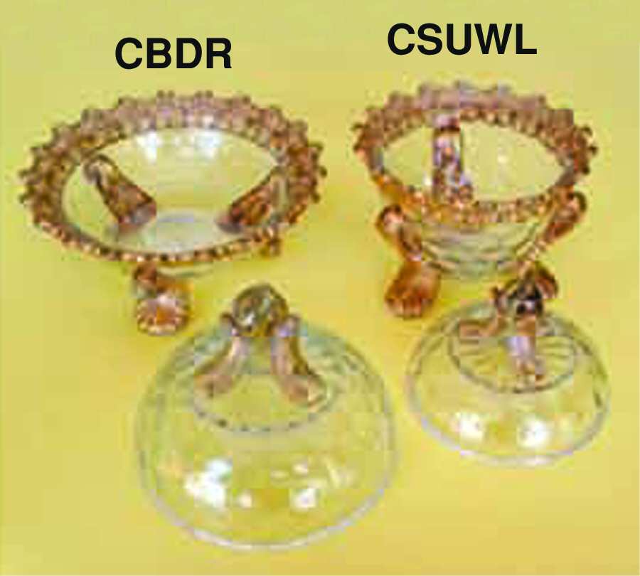 Honeycomb with Flower Clear (Gold Trim) Sugar Bowl & Lid by US Glass-1