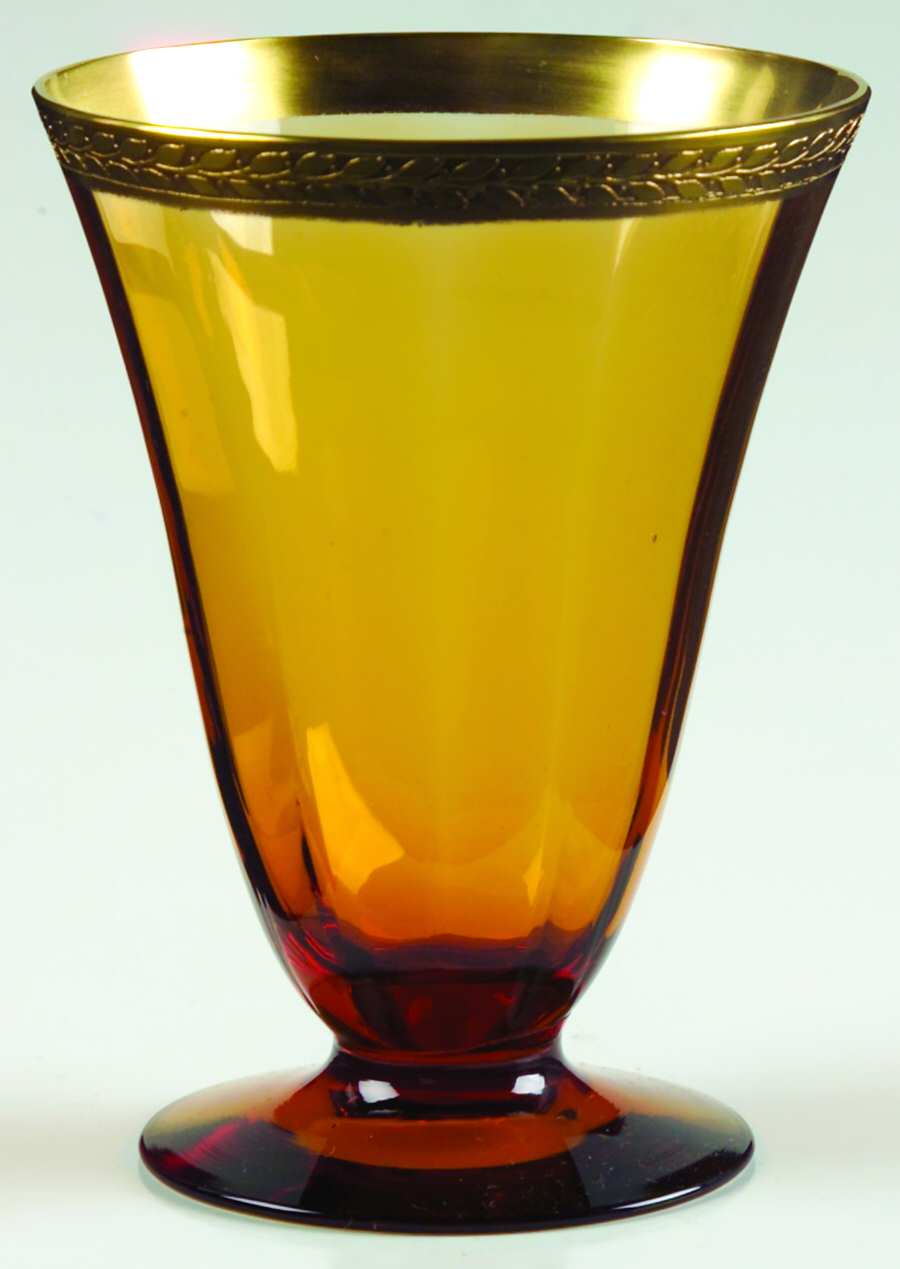 Laurel - Amber (Unknown Stem) 9 Oz Footed Tumbler by Tiffin-Franciscan-1